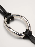 Leather Oval Bracelet