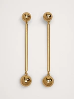 Large Barbell Drop Earrings
