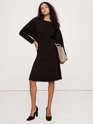 Dolman Ribbed Mini Sweater Dress