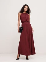 Crepe Knit Cut-Out Maxi Dress