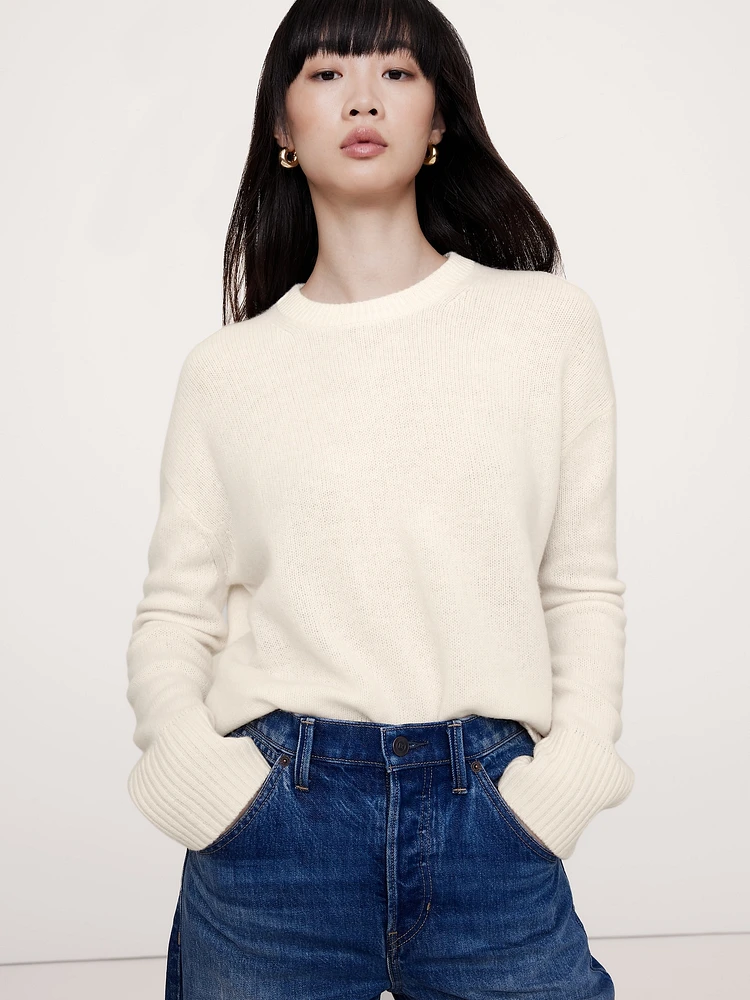 Oversized Midweight Cashmere Crew-Neck Sweater