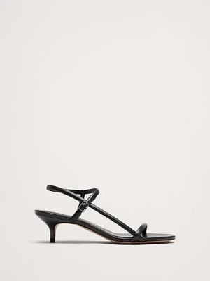 Terzo Leather Kitten-Heel Sandal