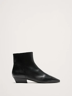 Italian Metallic-Leather Ankle Boot