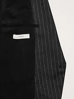 Relaxed Slim Pinstripe Flannel Blazer