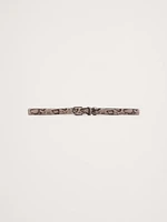 Slim Snake-Print Leather Belt