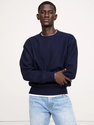 Brushed Crew-Neck Sweatshirt With Wool