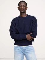 Brushed Crew-Neck Sweatshirt With Wool