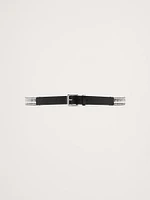 Metal Bar Leather Belt