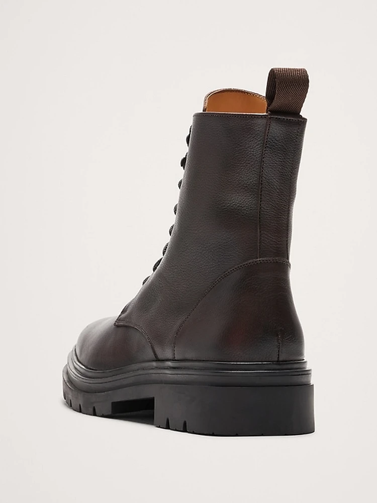 Italian Leather Combat Boot