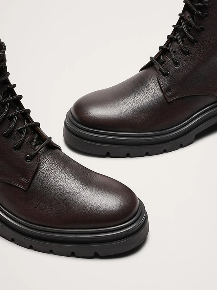Italian Leather Combat Boot