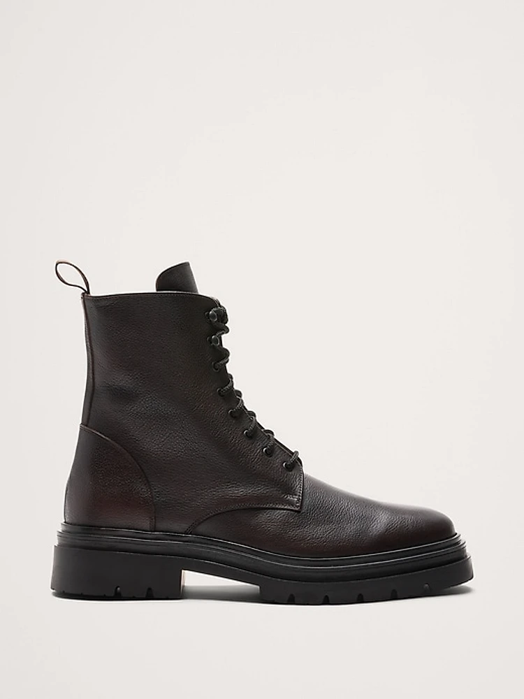 Italian Leather Combat Boot