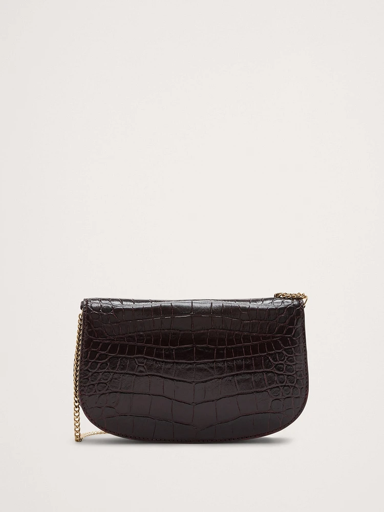 Embossed Leather Crossbody Bag