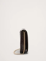 Snake-Print Italian Leather Crossbody Bag