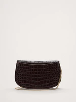 Snake-Print Italian Leather Crossbody Bag