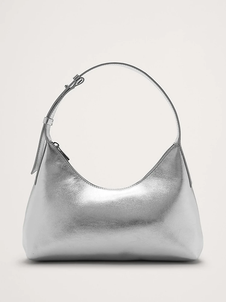 Leather Crescent Shoulder Bag
