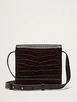 Crocodile Embossed Leather Crossbody Bag