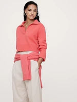 Cashmere Cropped Rugby Sweater Polo
