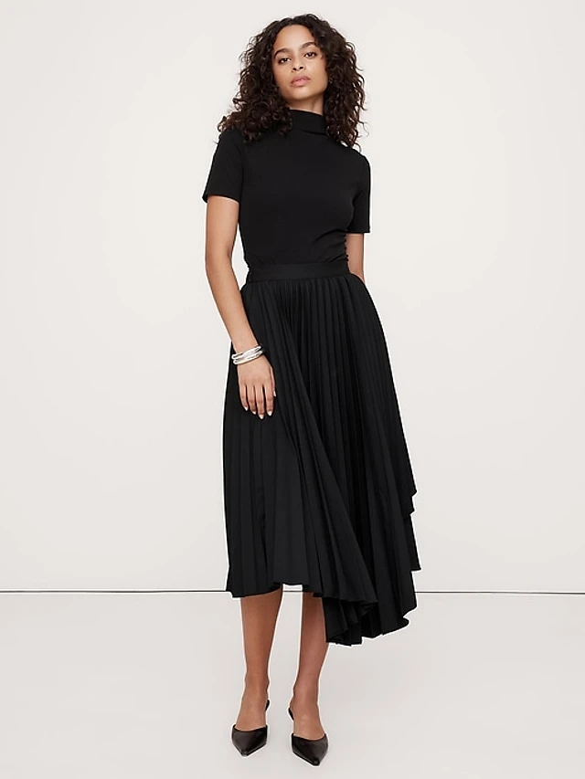 banana republic black pleated dress Banana Republic Ryan Women's Black Pleated Straight Trousers Dress Pan   Brie