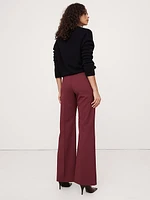 High-Rise Wide-Leg Flare Flannel Pant