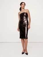 Stretch-Sequin Strapless Dress