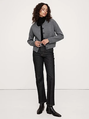 Merino Cropped Cardigan Sweater