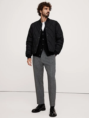 Wool-Blend Pleated Pant