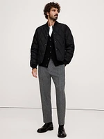 Wool-Blend Pleated Chino Pant