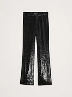 High-Rise Wide-Leg Sequin Pant