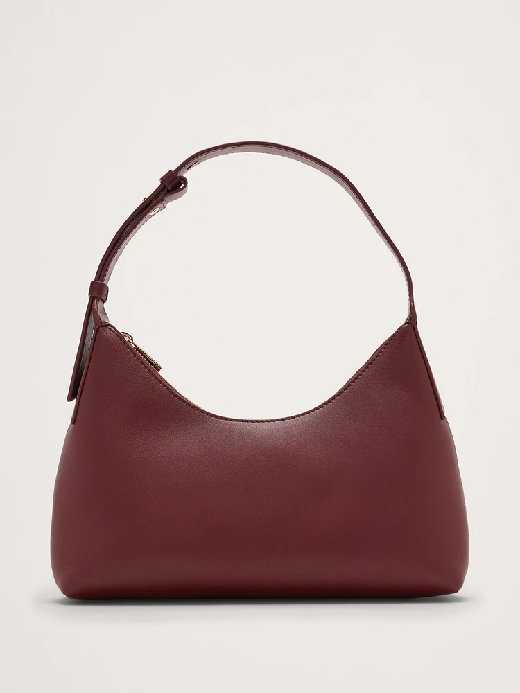 Leather Crescent Shoulder Bag