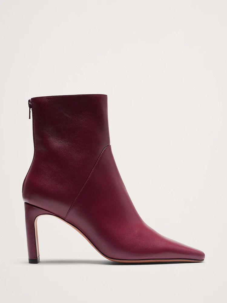 Italian Leather High-Heel Ankle Boot