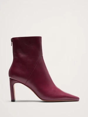 Italian Leather High-Heel Ankle Boot