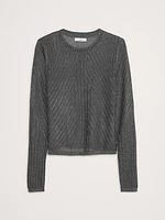 Metallic Ribbed Sweater Top