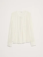 Georgette Sheer Pintuck Shirt