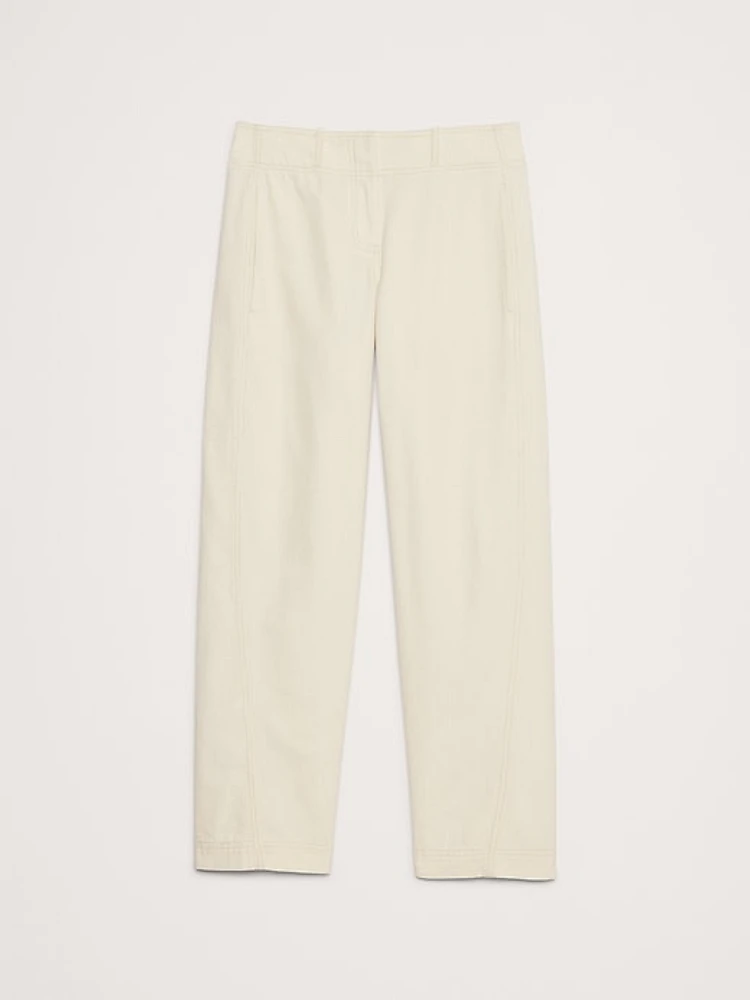 Mid-Rise Barrel-Leg Utility Pant