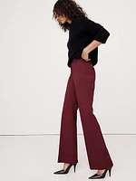 High-Rise Wide-Leg Flare Flannel Pant