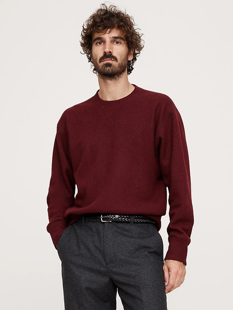 Brushed Crew-Neck Sweatshirt With Wool