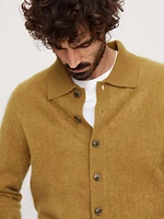 Brushed Cashmere Polo Cardigan