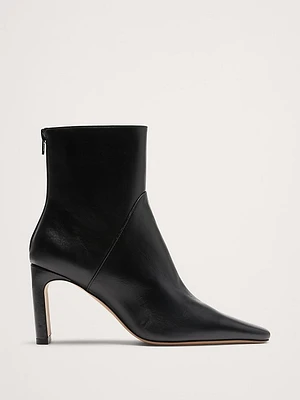 Italian Leather High-Heel Ankle Boot