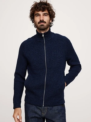 Ribbed Merino Sweater Jacket