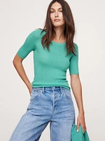 Featherweight Cashmere Scoop-Neck Sweater