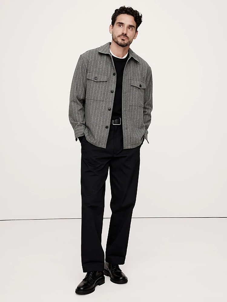Relaxed-Fit Wool-Blend Overshirt