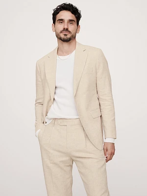 Herringbone Cotton-Linen Suit Jacket