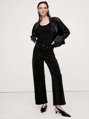 Ultra High-Rise Wide-Leg Crop Corduroy Pant