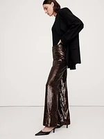 High-Rise Wide-Leg Sequin Pant