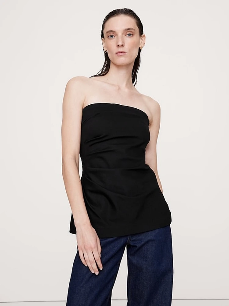 Everywhere Ponte Ruched Strapless Top