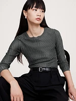 Metallic Ribbed Sweater Top