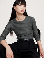 Metallic Ribbed Sweater Top