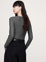 Metallic Ribbed Sweater Top