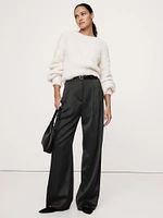 High-Rise Wide-Leg Italian Satin Pant