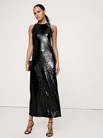 Stretch-Sequin Maxi Dress